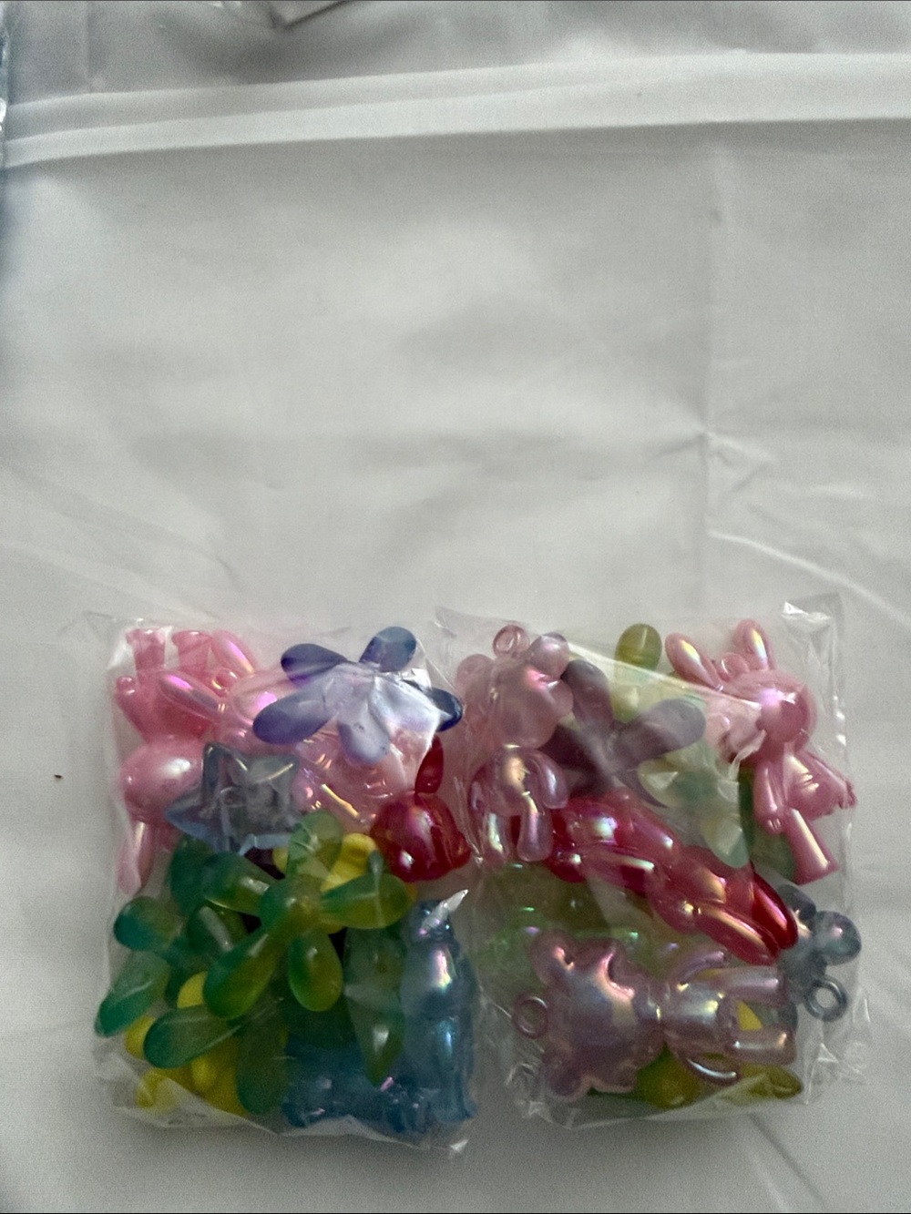 Assorted Iridescent Flower Balloon Clips - Pink, Purple, Green, Blue